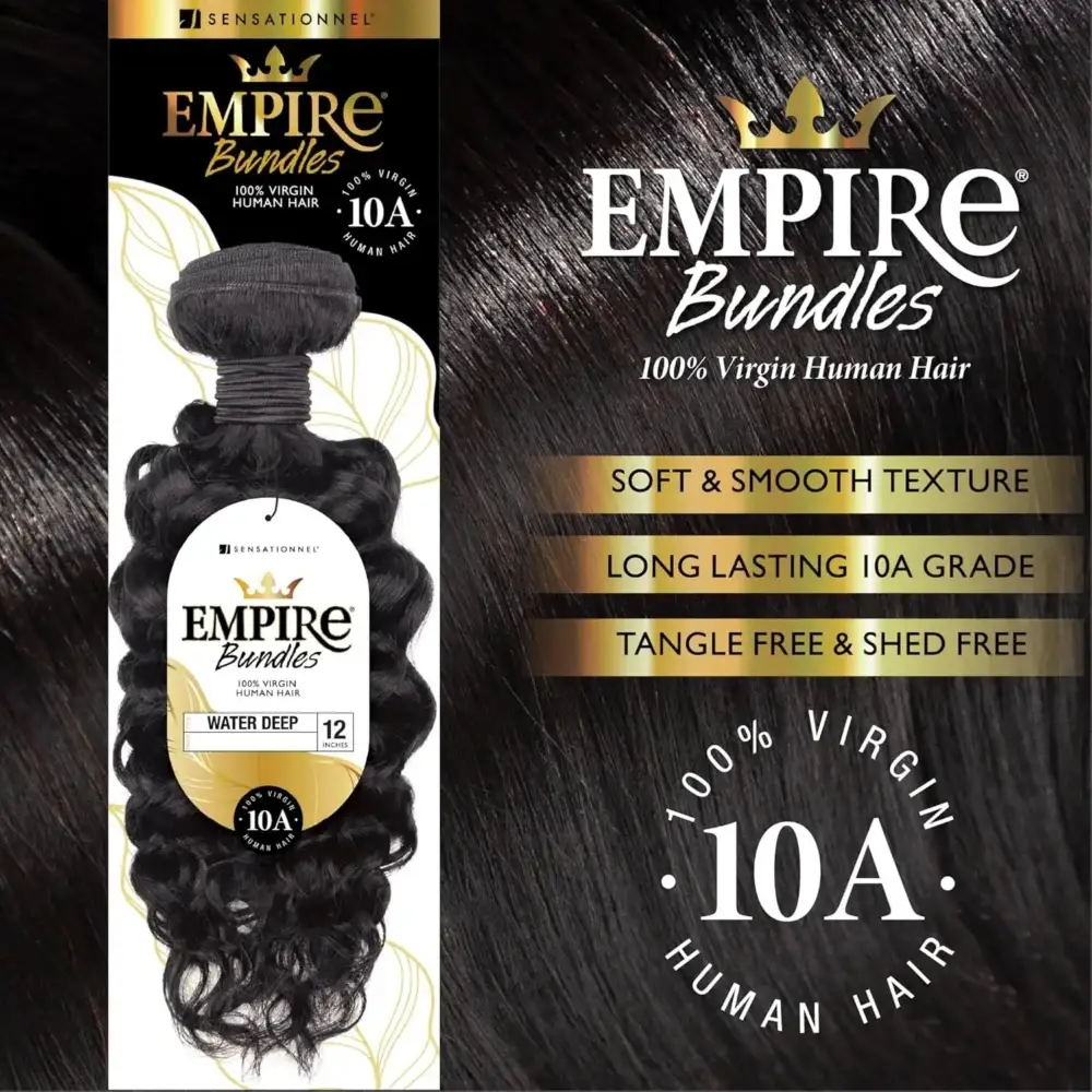 Sensationnel Empire Bundles Virgin Human Hair Weave Water Deep (10"-28") - Quick Weave, Light Weight, Soft and Smooth - Image 3