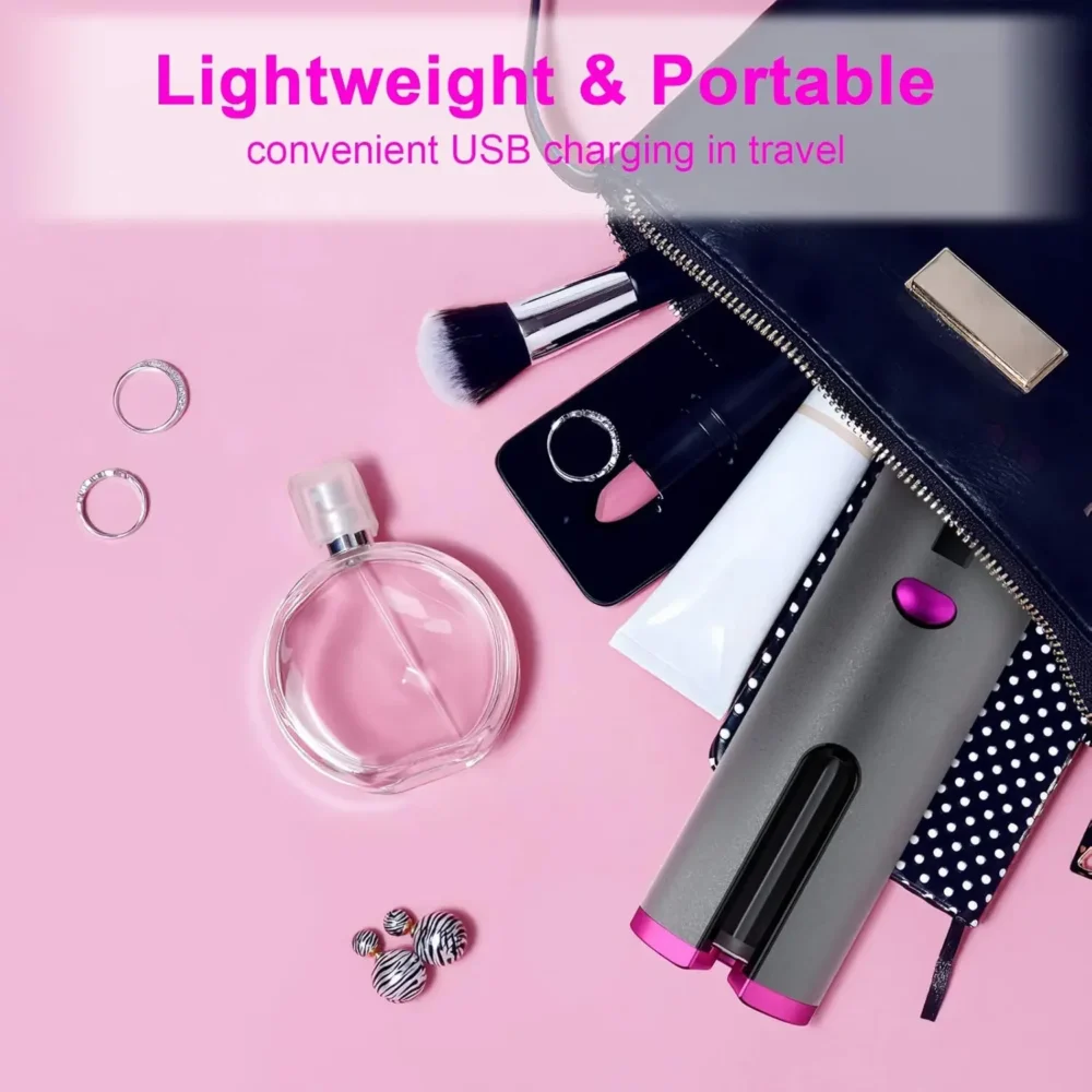 Automatic Wireless Hair Curler Cordless Rotating USB Rechargeable Curling Iron Display Temperature Adjustable Timing Hair Curler - Image 6